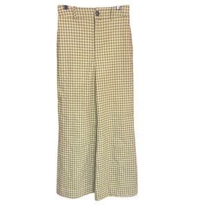 Show Me Your MuMu Wool Plaid Wide Leg Pants - Yellow and Black